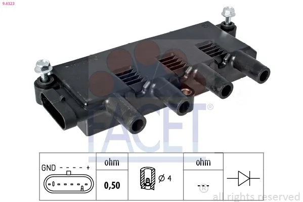 Bobina de ignição 96323 Facet