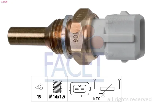 Sensor de temperatura do fluido de esfriamento, no dispositivo 73126 Facet