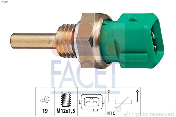 Sensor de temperatura do fluido de esfriamento para Mazda 323 (BG)