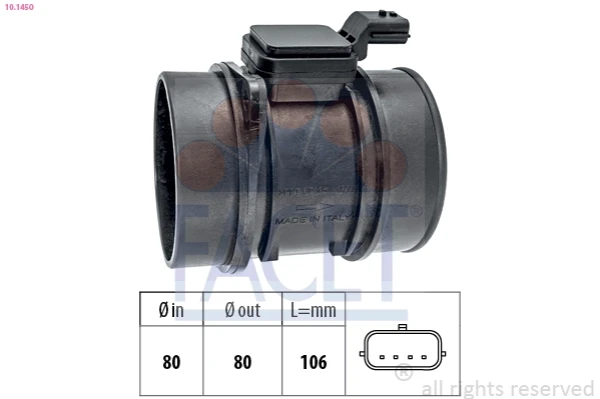 Sensor de fluxo (consumo) de ar, medidor de consumo M.A.F. - (Mass Airflow) para Renault Master (FV, JV)