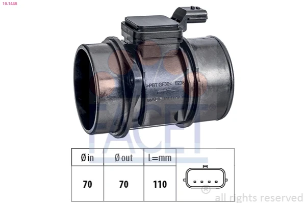 Sensor de fluxo (consumo) de ar, medidor de consumo M.A.F. - (Mass Airflow) para Dacia Duster (HS)