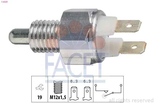 Sensor de ativação das luzes de marcha à ré 76029 Facet