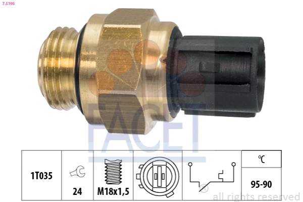 Sensor de temperatura do fluido de esfriamento (de ativação de ventilador do radiador) para Honda Civic (EJ9, EK3/4)
