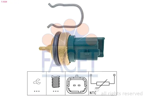 Sensor de temperatura do fluido de esfriamento 73328 Facet