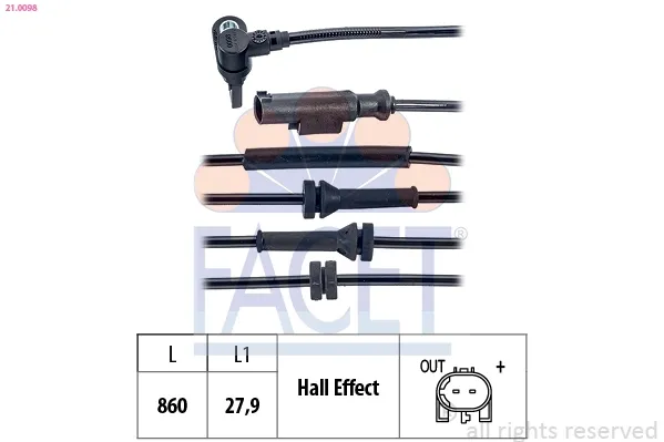 Sensor dianteiro de ABS Alfa Romeo Mito 955