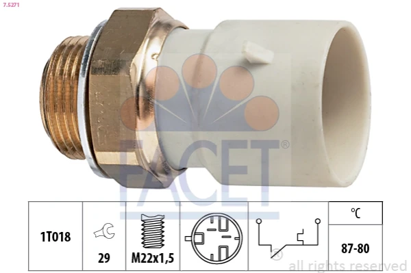 Sensor de temperatura do fluido de esfriamento (de ativação de ventilador do radiador) para Mitsubishi Carisma (DA)