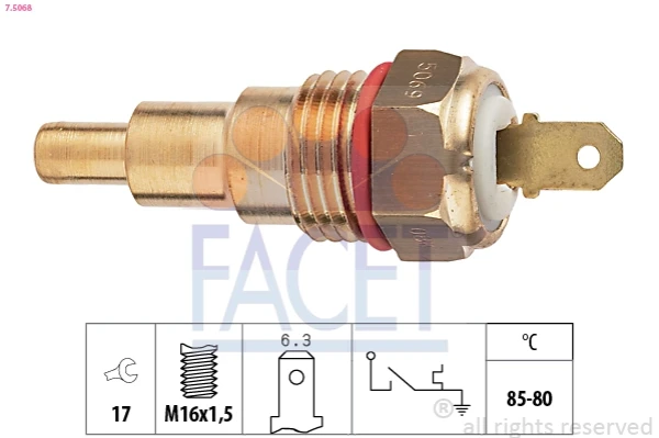 Sensor de temperatura do fluido de esfriamento (de ativação de ventilador do radiador) para Mitsubishi Colt (C1A)