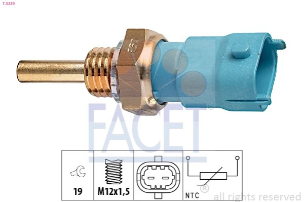 Sensor de temperatura do fluido de esfriamento para Opel Vectra 