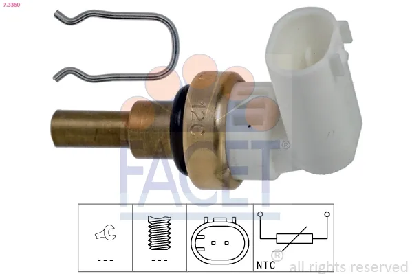 Sensor de temperatura do fluido de esfriamento 73360 Facet