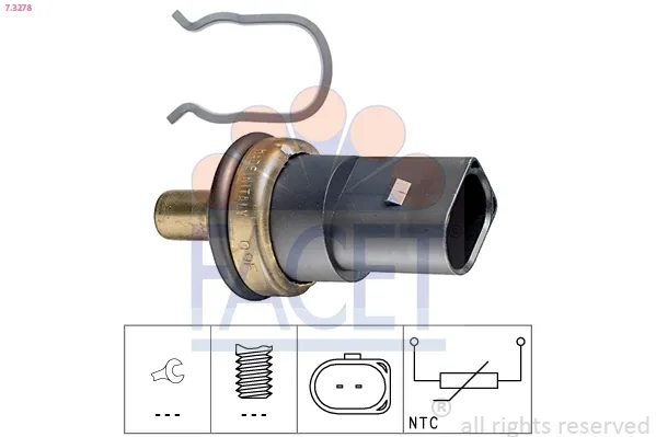 Sensor de temperatura do fluido de esfriamento 73278 Facet
