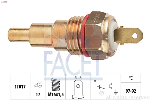 Sensor de temperatura do fluido de esfriamento (de ativação de ventilador do radiador) para Mazda 626 (GC)
