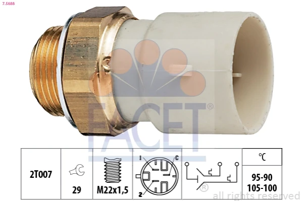 Sensor de temperatura do fluido de esfriamento (de ativação de ventilador do radiador) para Opel Frontera (5MWL4)