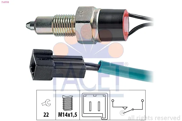Sensor de ativação das luzes de marcha à ré Seat Marbella 28