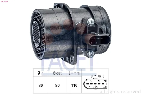 Sensor de fluxo (consumo) de ar, medidor de consumo M.A.F. - (Mass Airflow) Skoda SuperB I