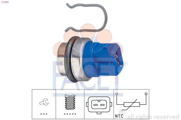 Sensor de temperatura do fluido de esfriamento 73101 Facet
