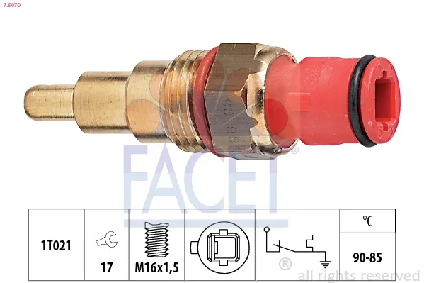 Sensor de temperatura do fluido de esfriamento (de ativação de ventilador do radiador) Toyota Carina 2 T15