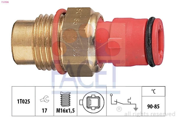 Sensor de temperatura do fluido de esfriamento (de ativação de ventilador do radiador) para Toyota Camry (V2)