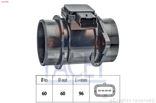 Sensor de fluxo (consumo) de ar, medidor de consumo M.A.F. - (Mass Airflow) para Citroen C3 (HB)