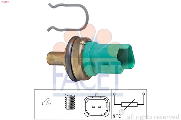 Sensor de temperatura do fluido de esfriamento 73292 Facet