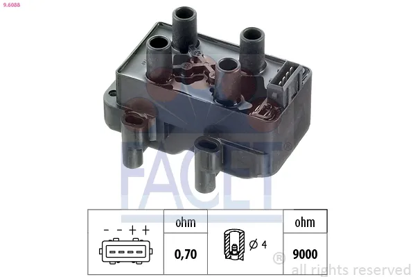 Bobina de ignição 96088 Facet