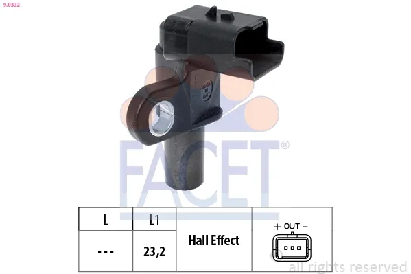 Sensor de posição da árvore distribuidora 90332 Facet