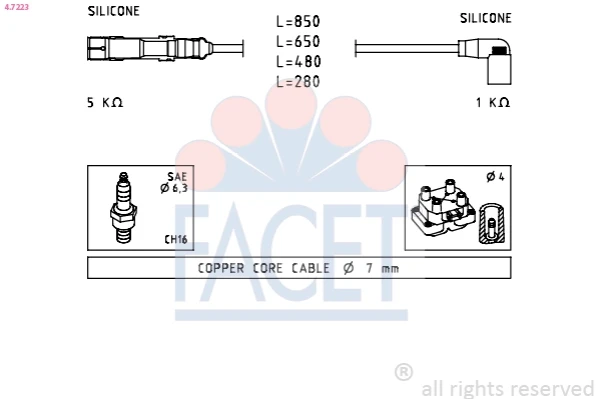Fios de alta voltagem, kit para Volkswagen Caddy (2KB)