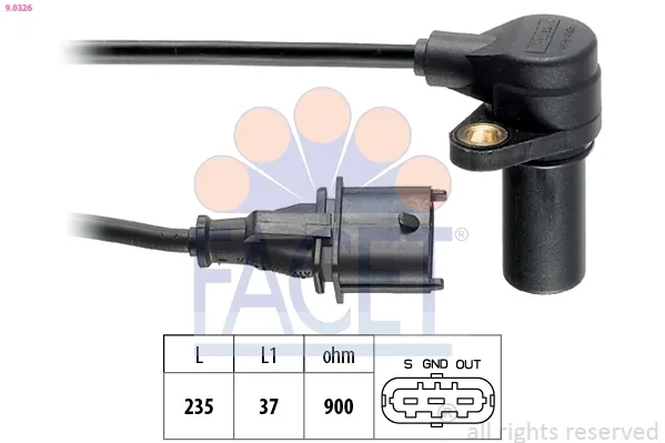 Sensor de posição (de revoluções) de cambota 90326 Facet
