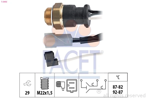 Sensor de temperatura do fluido de esfriamento (de ativação de ventilador do radiador) para Alfa Romeo 156 (932)