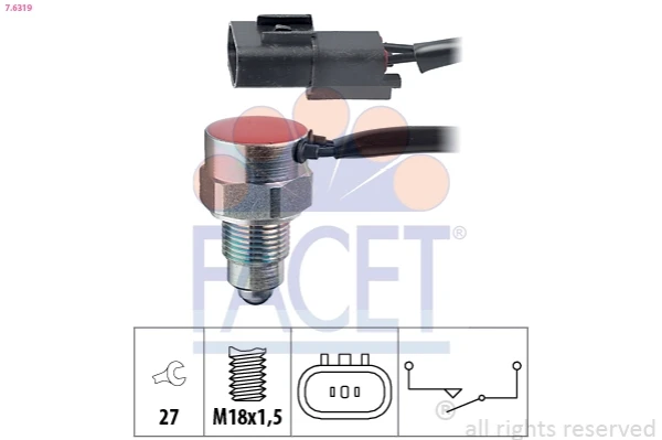Sensor de ativação das luzes de marcha à ré para Peugeot 4007 (GP)