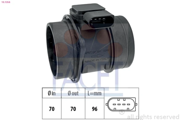 Sensor de fluxo (consumo) de ar, medidor de consumo M.A.F. - (Mass Airflow) на Mercedes B (W245)