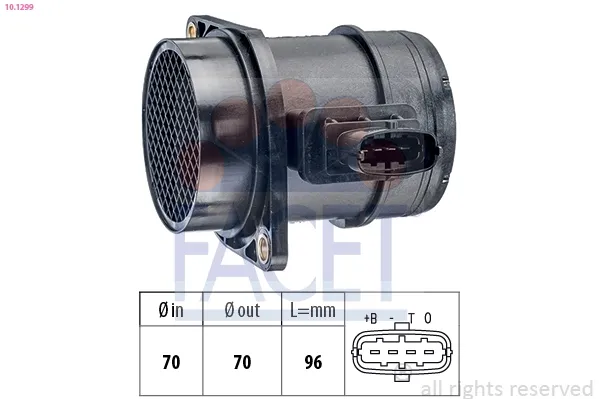 Sensor de fluxo (consumo) de ar, medidor de consumo M.A.F. - (Mass Airflow) Chevrolet Epica II