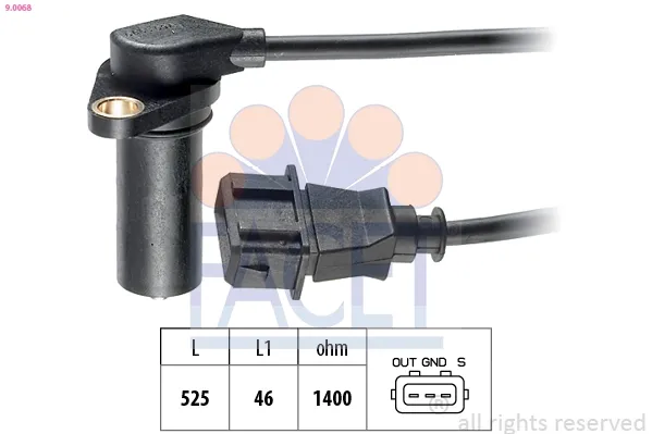 Sensor de posição (de revoluções) de cambota 90068 Facet