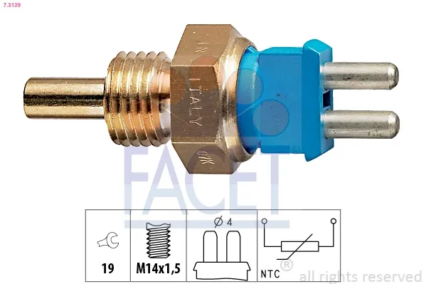 Sensor de temperatura do fluido de esfriamento 73139 Facet