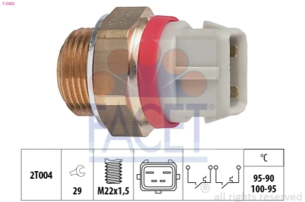 Sensor de temperatura do fluido de esfriamento (de ativação de ventilador do radiador) para Ford Escort (GAL, ANL)
