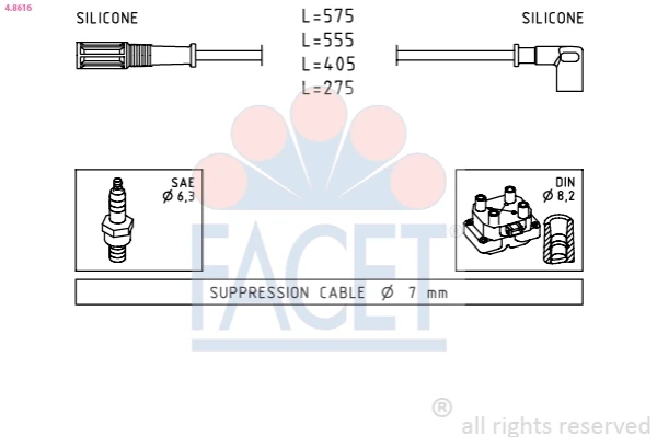 Fios de alta voltagem, kit para Fiat Palio (178DX)