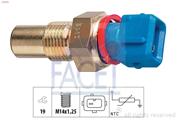 Sensor de temperatura do fluido de esfriamento 73113 Facet