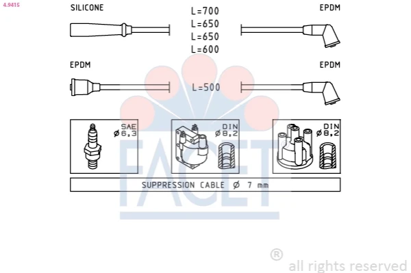 Fios de alta voltagem, kit para Suzuki Vitara (ETJA)