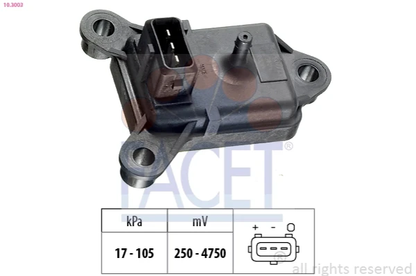 10.3003 Facet sensor de pressão no coletor de admissão, map