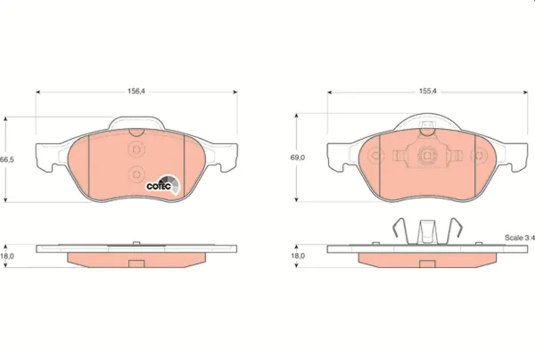 Sapatas do freio dianteiras de disco Renault Laguna II hatchback (BG0, BG1) (2001 - 2007) preço, a partir de