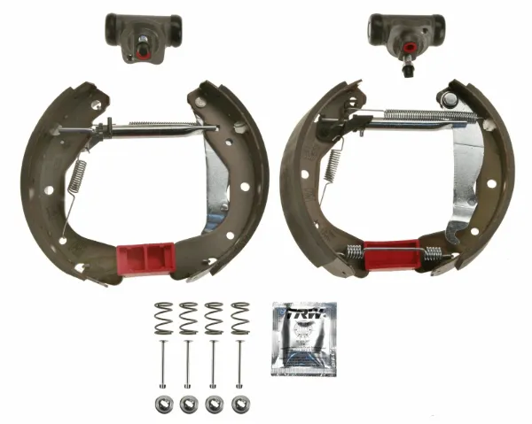 Sapatas do freio traseiras de tambor, montadas com cilindros, kit Daewoo Nubira I