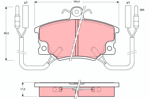 5892608 Fiat/Alfa/Lancia sapatas do freio dianteiras de disco