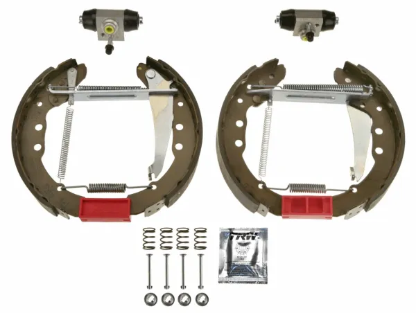 Sapatas do freio traseiras de tambor, montadas com cilindros, kit Audi 100 C4