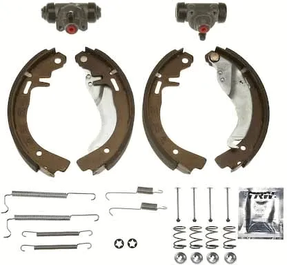 Sapatas do freio traseiras de tambor, montadas com cilindros, kit BK1612 TRW