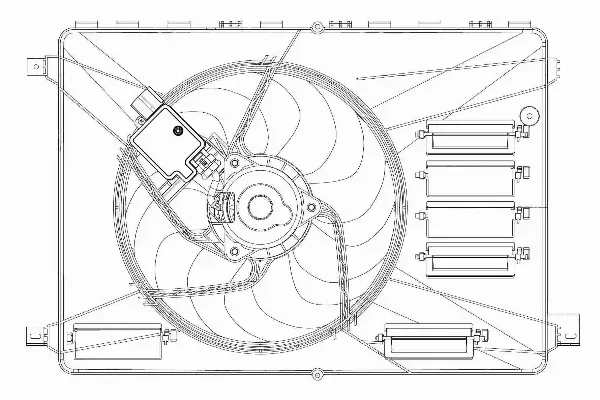 Ventilador elétrico de esfriamento montado (motor + roda de aletas) V25011563 Vemo