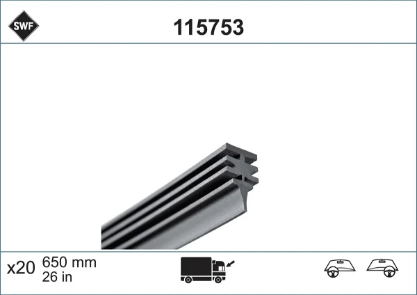 Elástico da escova de limpador pára-brisas de condutor para Peugeot 307 (3A, 3C)