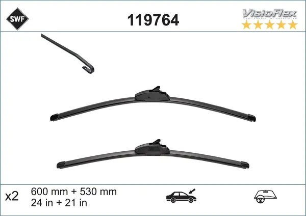 Compre Limpa-pára-brisas do pára-brisas, kit de 2 un. Mitsubishi L 200  KA, KB