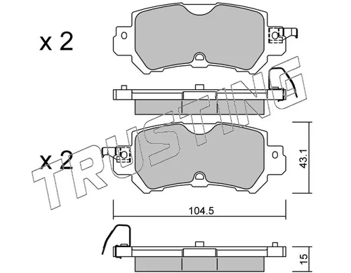 Sapatas do freio traseiras de disco Mazda CX-5 1 KE, GH