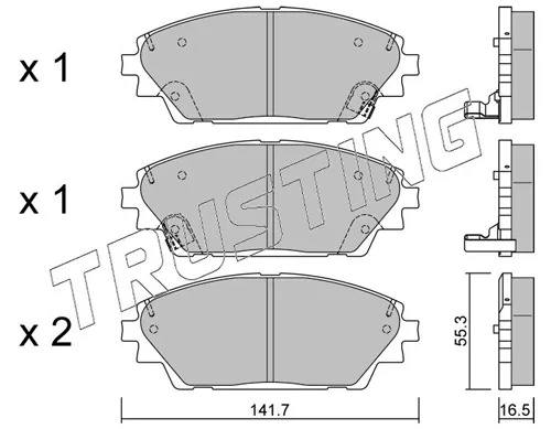 Sapatas do freio dianteiras de disco 10080 Trusting