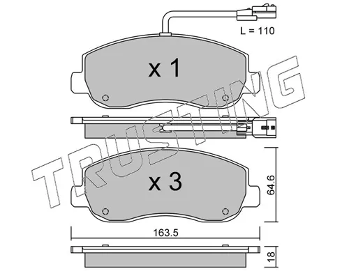 Sapatas do freio dianteiras de disco Renault Master 3 FV, JV