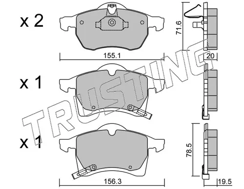 Sapatas do freio dianteiras de disco Opel Astra F69